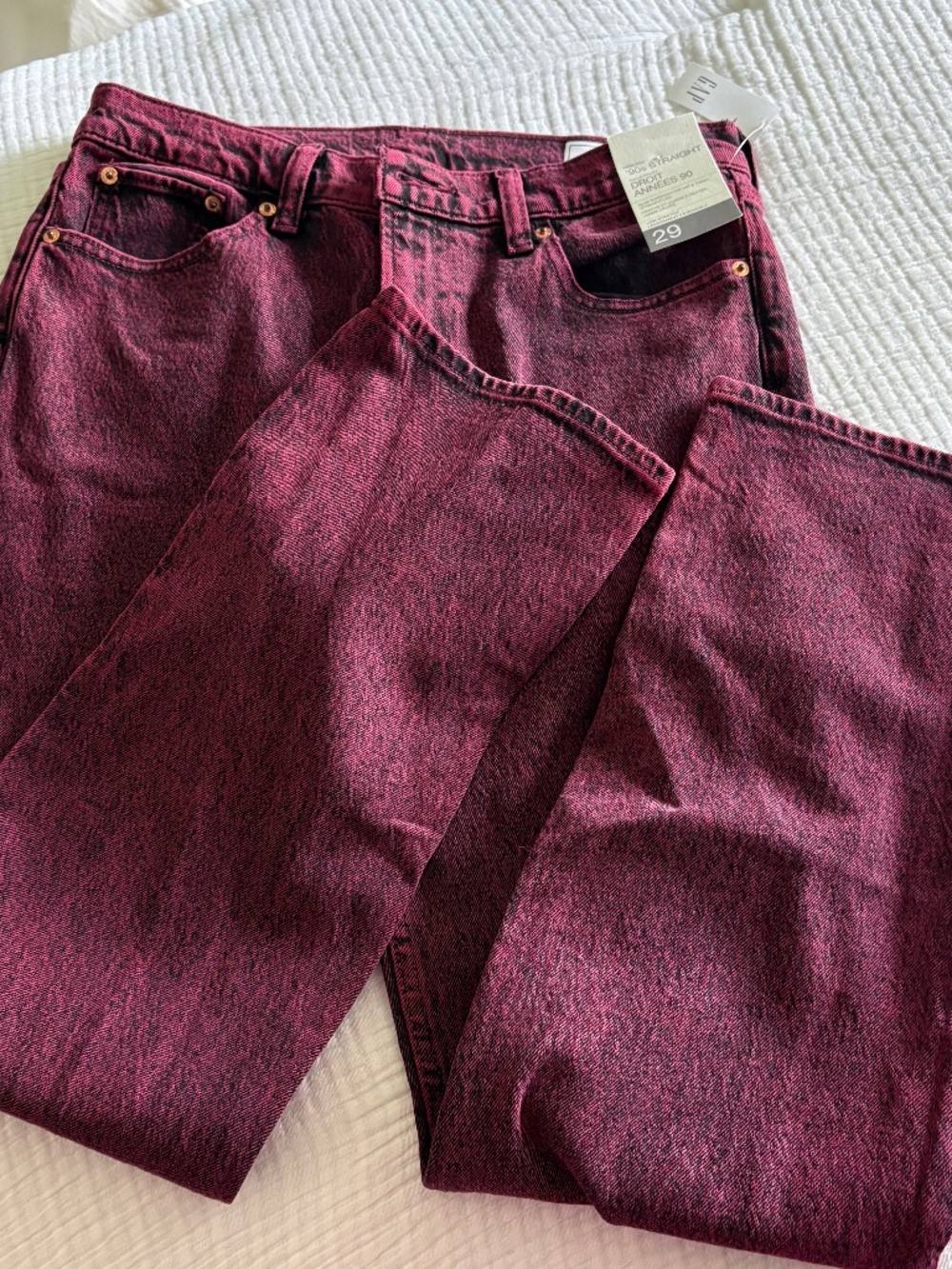 BNWT Gap Red High Rise 90’s Straight Jeans